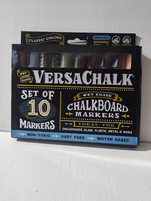 VersaChalk Classic Liquid Chalk Markers (10 Pack, 5mm, Bold) NEW except white 