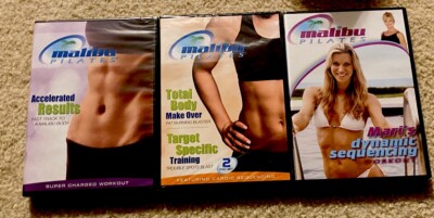 6 New Sealed MALIBU PILATES Exercise DVDs Results, Make Over, Sequencing, Cardio