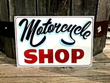 Hand Painted MOTORCYCLE SHOP Sign Harley Chopper Indian Ducati Bike Repair Art