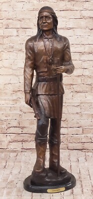 Hot Guss Groß Indianer Chief Von Carl Kauba Bronze Klassisch Americana Skulptur