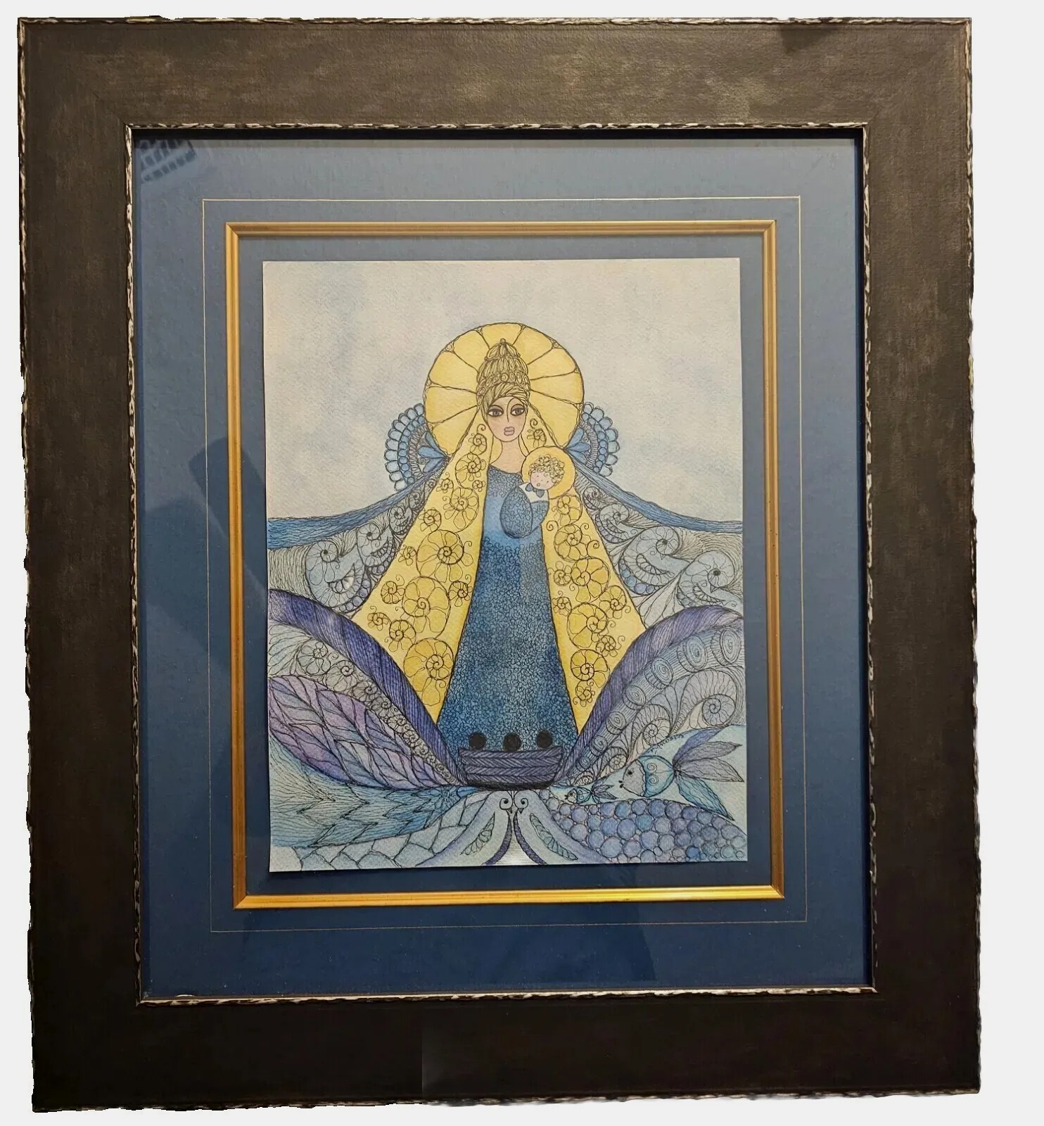 Ninoska Peréz Castellón Mixta Sobre Cartulina Patrona De Cuba En Lado 36x28 Cm