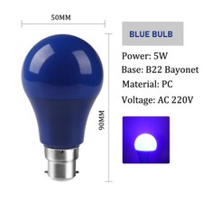 Colored B22 Bayonet LED Bulb Non-dimmable Energy Saving Lighting Bulbs for Party