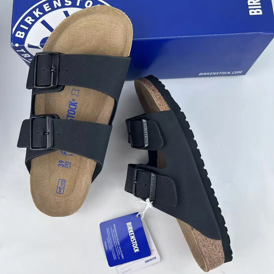 Birkenstock Arizona Classic Black Birko-Flor Unisex Sandals Narrow/Wide 37-45 - Image 2 of 4