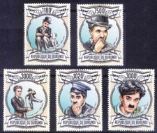 Burundi 2013 MNH 5v Charlie Chaplin Actor Comedy Legends of Hollywood Sc#1301 26