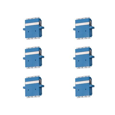 - 6 pcs LC Singlemode Quadruplex Fiber Optic Adapter LC to LC Coupler Quadrup...