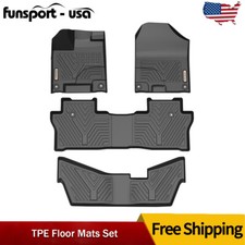Floor Mats For 2016-2022 Honda Pilot 8passenger All Weather Tpe 3d Floor Liners