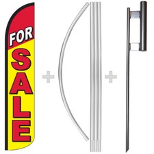 For Sale 15' Tall Windless Swooper Feather Banner Flag  Pole Kit