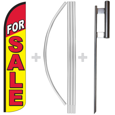 For Sale 15' Tall Windless Swooper Feather Banner Flag & Pole Kit