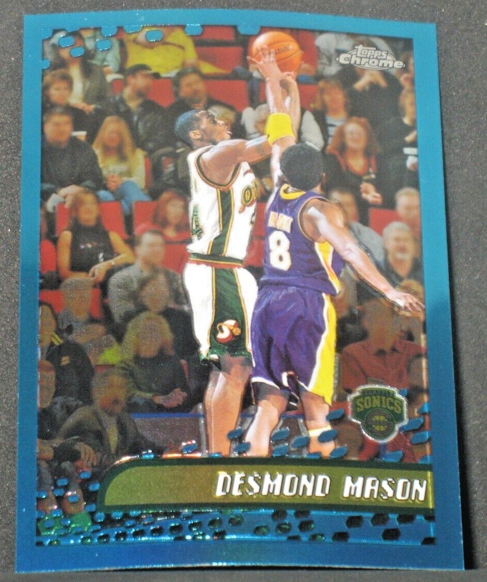 Kobe Bryant vs Desmond Mason 2001-02 Topps Chrome #87 Seattle SuperSonics