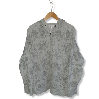 Fashion Bug Grey Vintage Cardigan with Flower Print