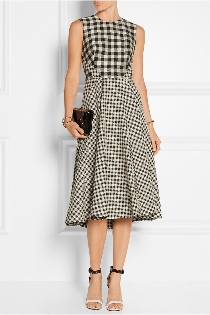 check design dress Elegant Black And White Checkered Maxi Dress