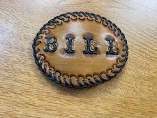Personalized "BILL" Leather Belt Buckle