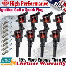 8x Ignition Coil Spark Plug For Ford F150 F250 F550 Lincoln 4.6l 5.4l V8 Fd503