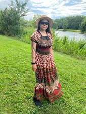 Summer dress for women girls long elegant unique cotton rayon evening prom 