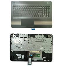 For HP Pavilion 15-AU 15-AW Black Palmrest Non-Backlit Keyboard Cover 856028-001