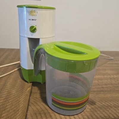 Mr. Coffee Iced Tea Maker + Pitcher Adjustable Brew Strength 3 Qt Tested Green