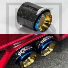 1 x Mini JCW verbrannt blau geschmiedet Kohlefaser Auspuffspitze (F54/F55/F56/F57/F60)