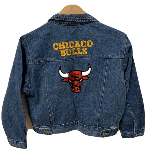 Vintage Chicago ‘Chicaco’ Bulls Jean Jacket Small Angel Bait Unisex Embroidered