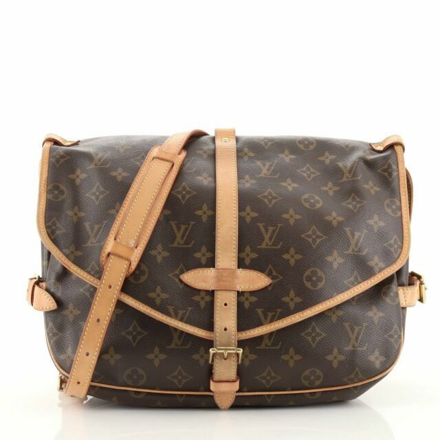 Louis+Vuitton+Saumur+Shoulder+Bag+30+Brown+Monogram+Canvas for sale online