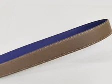 32mm Belt Reversible Leather Customized Replacement Belt Strap Epsom Gray/Blue