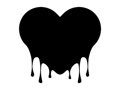 Heart Silhouette Dripping Vinyl Decal Car Bottle Sticker