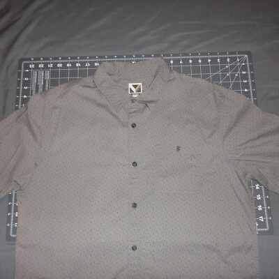 Voyager Shirt Mens Large Gray Button Down Arrow Pattern All Over Pocket