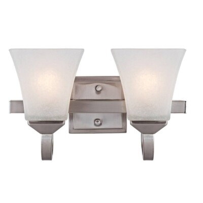 Torino 2-Light Satin Nickel Vanity Light by Design House