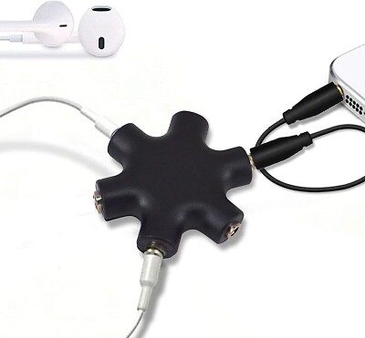 3.5 mm Klinke Verteiler fur Kopfhorer 5 Fach Headphone AUX Audio Splitter DE 3,5