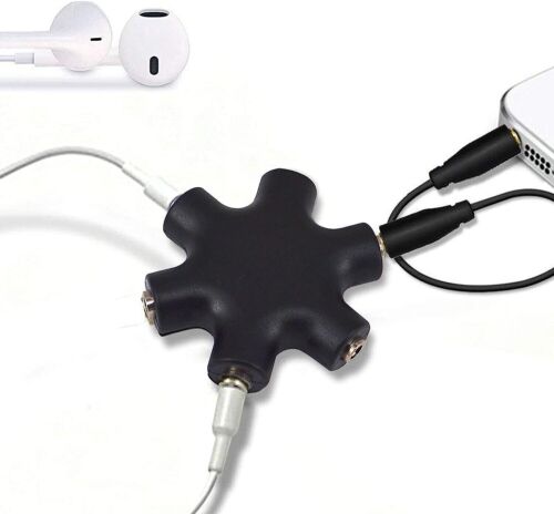 3.5 mm Klinke Verteiler fur Kopfhorer 5 Fach Headphone AUX Audio Splitter DE 3,5 - Afbeelding 1 van 9