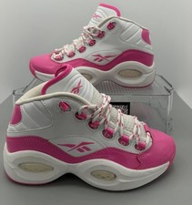 2022 Girls Reebok Iverson Question "Atomic Pink" White GW1511 Mid Shoes Size 4