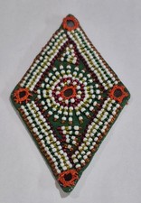 Tribal Bead Work Mirror Applique 4 2 cm Handmade Banjara Sewing PatchCraft Piece