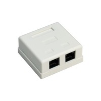 Aufputz Teleinformatik Steckdose 2Xrj45 Utp Kat.6 77633