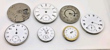 Vintage Lot Of 7 Mechanical Pocket Watch Movements For Parts Or Repair Elgin