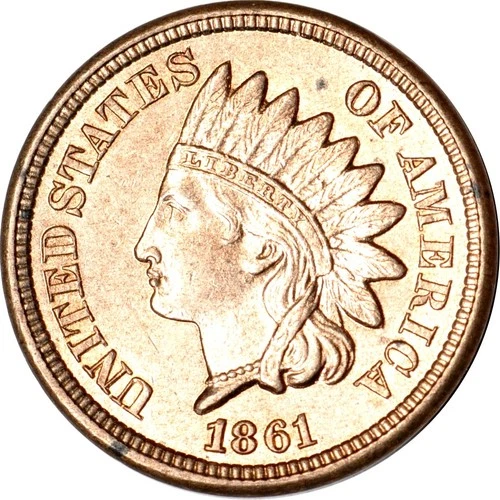 1861 1C Indian Head Cent Gem AU K19269