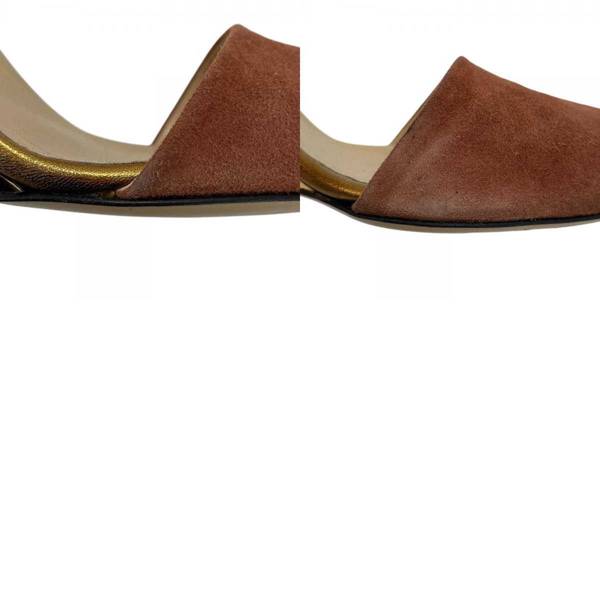 GUCCI Suede Leather Wedge Sole Ankle Strap Sandals 38 24cm Equivalent Brown GLad thumbnail 20