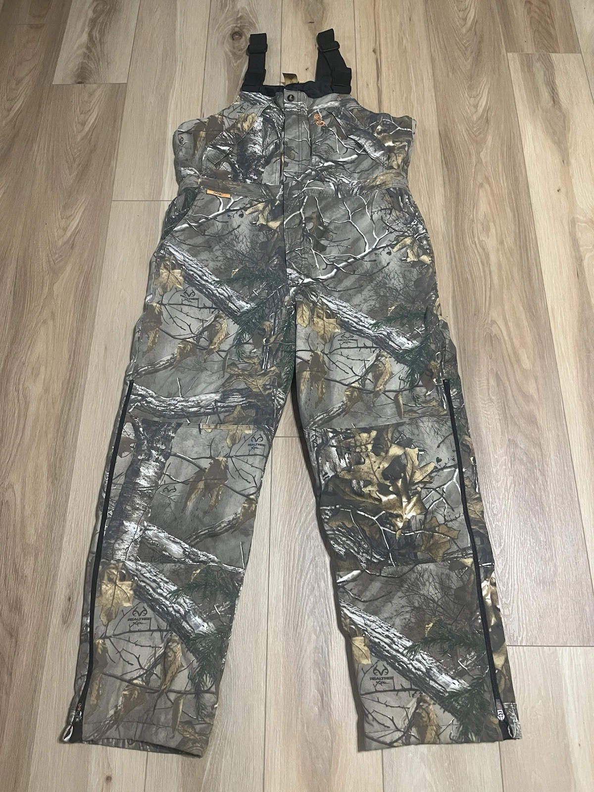 She Outdoor Camo Bib Women's XL RealTree Hunting Overalls Zip Up Chest/Pants Leg