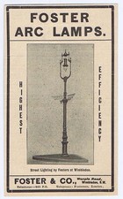 Foster Arc Lamp Co, Worple Road, Wimbledon - Antique Engineering Advert 1904