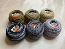 lot of 6 DMC 116 8 Perle Cotton Thread Balls, Size 8 new Gray and Taupe 5