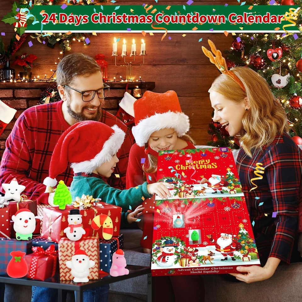 2025 Advent Calendar, 24 Days Christmas Countdown with 24Pcs Mochi ...
