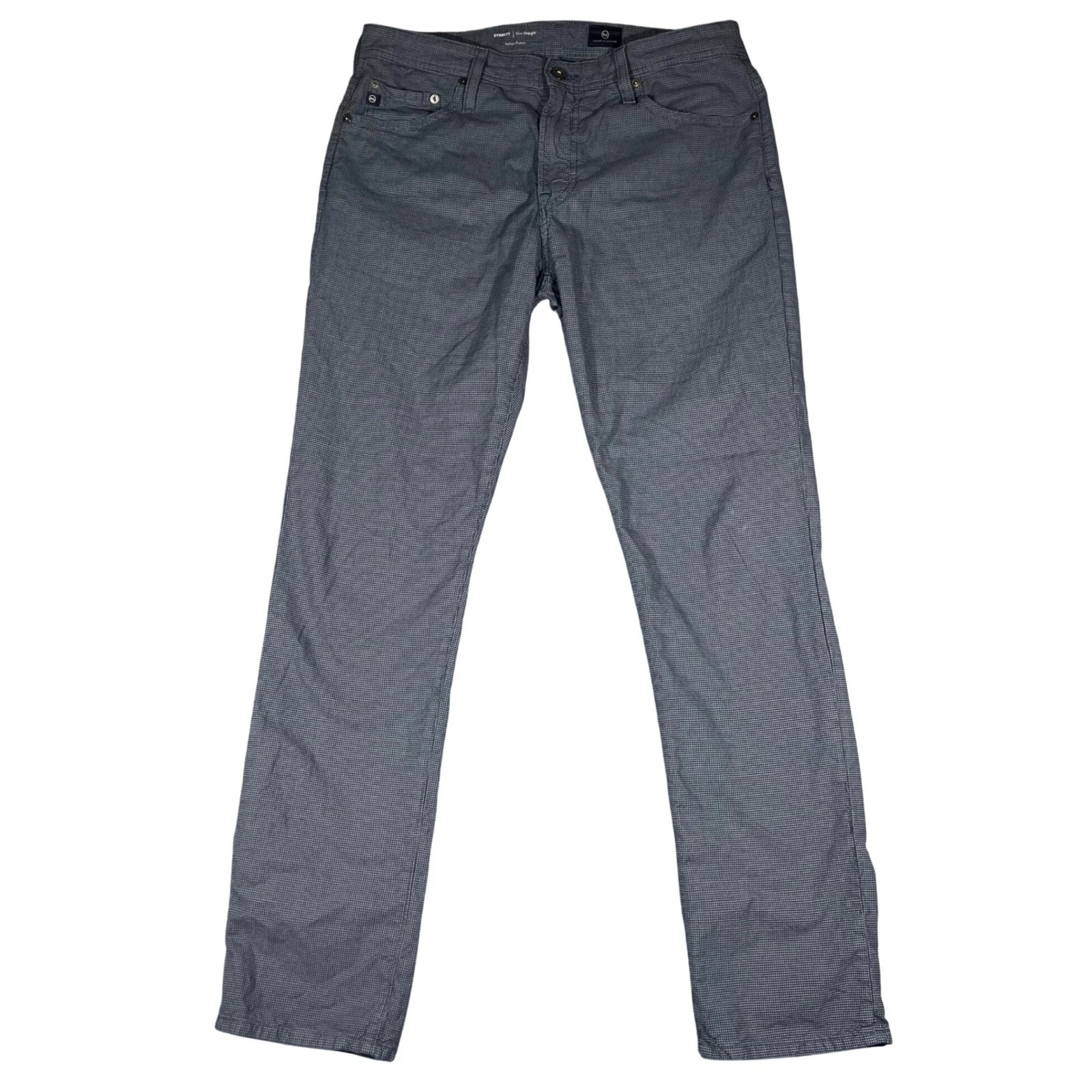 AG Adriano Goldschmied Everett Slim Straight Italian Fabric Pants Grey 33x32