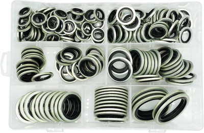 160Pcs, 7 Sizes BSP Dowty Self-Centered Bonded Seal Oil Washers Gasket Assortmen