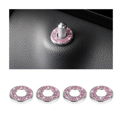 4 Pcs Bling Car Inner Door Lock Covers, Crystal Pull Rod Bolt Stickers, Spark...