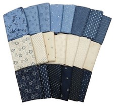 10 Fat Quarters - Bluebird's Nest Kansas Troubles by Moda Blues Creams M223.21