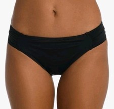 La Blanca Women's Size 8 Island Goddess Shirred Side Hipster Swim Bottom Black