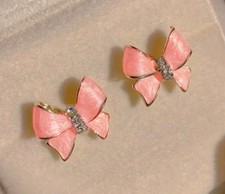 christmas earrings bow fashion jewelry NEW Free Shipping 0.6 inch