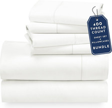 6-Piece Full Sheet Set, 400TC Cotton Sateen, Ivory