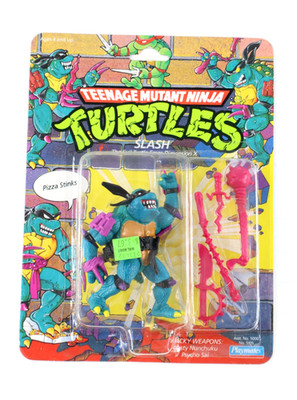 Teenage Mutant Ninja Turtles Slash 1990 Playmates Action Figure New Sealed MINT