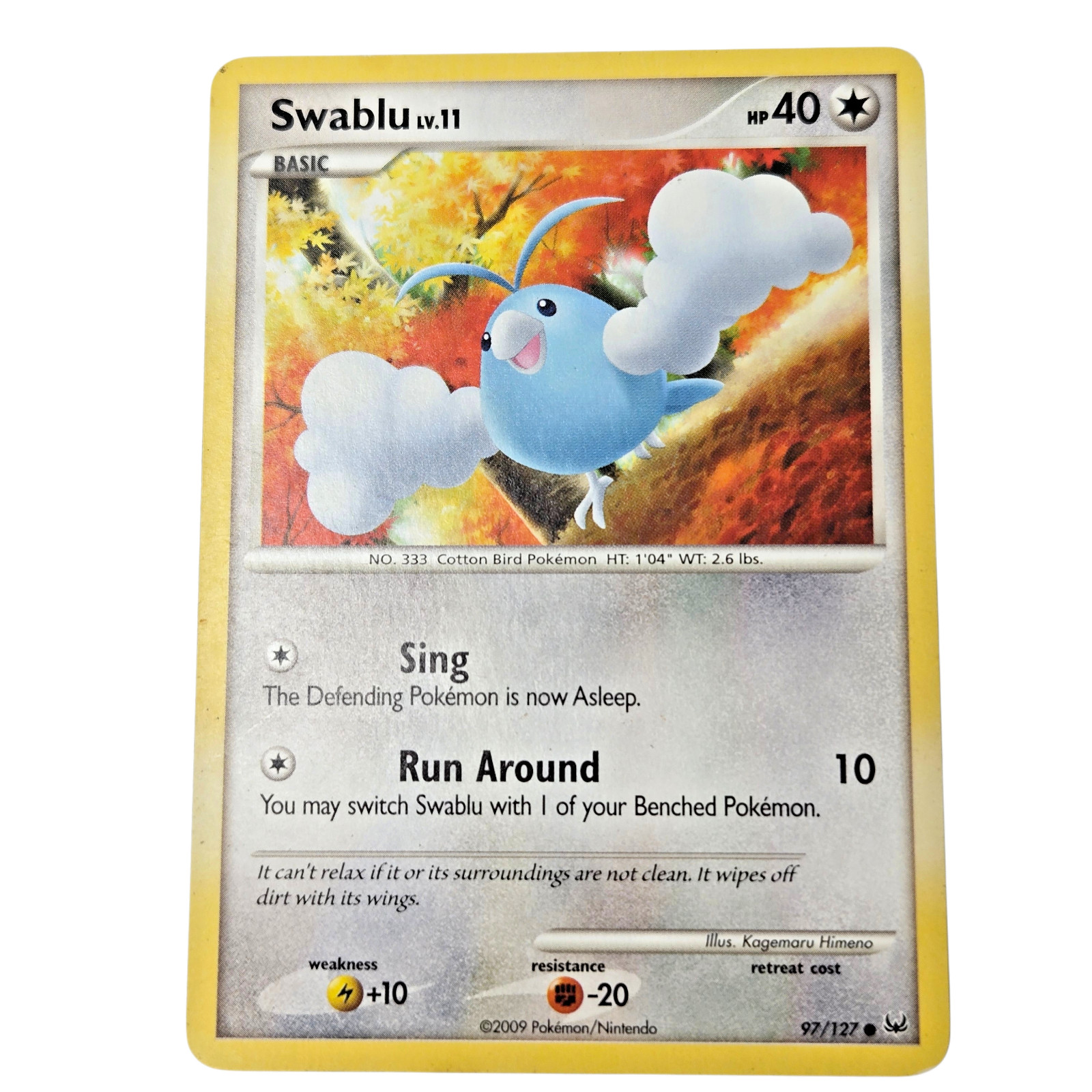 Pokemon Swablu Platinum PL 97/127 Common Colorless Basic Cotton Bird LP