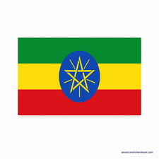 Ethiopia Flag Sticker Decal Car Bumper Truck Motorcycle Vinyl 5x3 USA Made