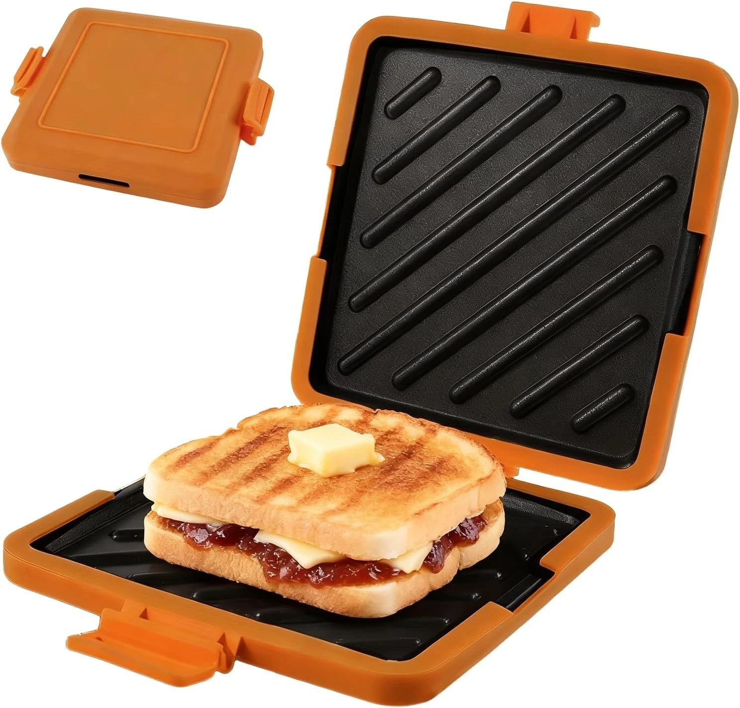 Microwave Toastie Maker Sandwich Toaster Panini Grill Non Stick UK